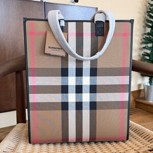 Burberry Medium Taupe Brown
Check Book Tote Bag
